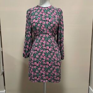 Zara Flowers Print Long Sleeve Dress